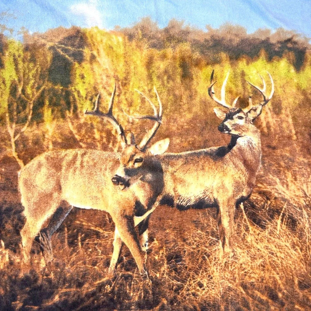 Rare Vintage 90's Hilasal Whitetails Deer Buck Wildlife Cotton Towel Set 4